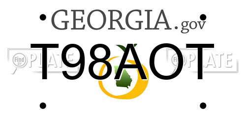 T98AOT Georgia License Plate