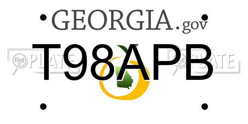 T98APB Georgia License Plate