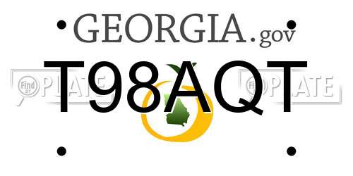 T98AQT Georgia License Plate