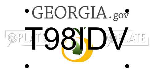 T98IDV Georgia License Plate