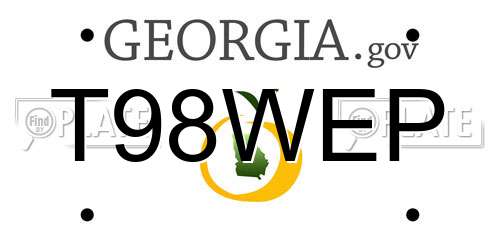 T98WEP Georgia License Plate