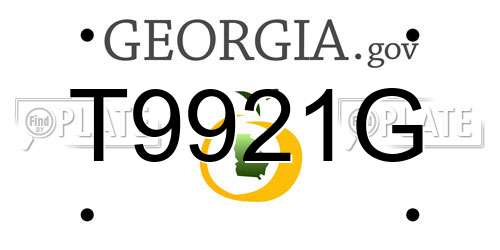 T9921G Georgia License Plate