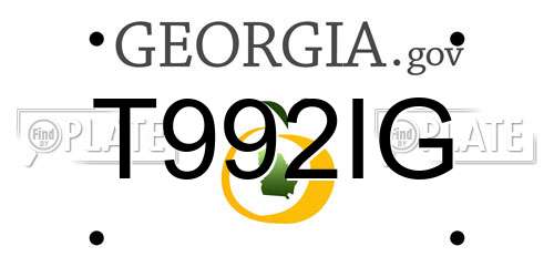 T992IG Georgia License Plate