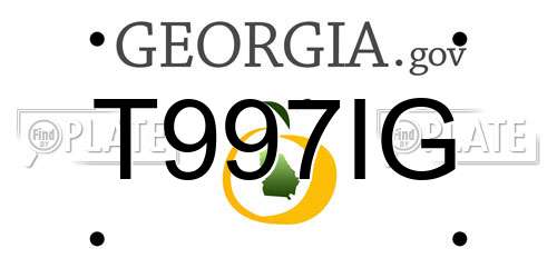 T997IG Georgia License Plate