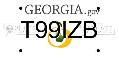 T99IZB Georgia License Plate