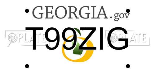 T99ZIG Georgia License Plate