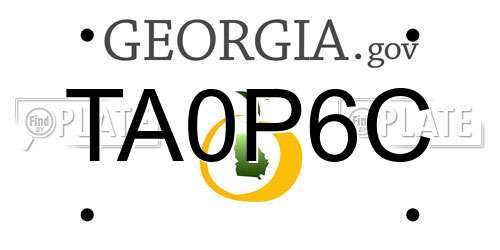 TA0P6C Georgia License Plate