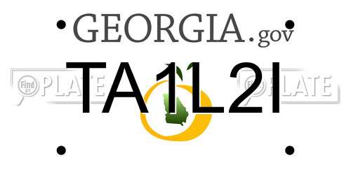 TA1L2I Georgia License Plate