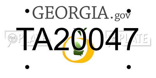 TA20047 Georgia License Plate