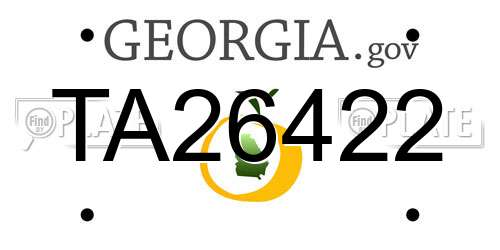 TA26422 Georgia License Plate