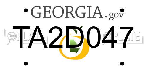 TA2D047 Georgia License Plate