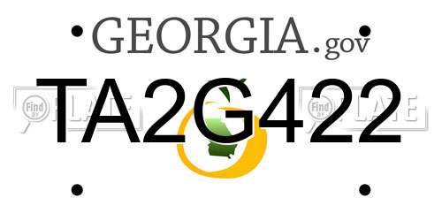 TA2G422 Georgia License Plate
