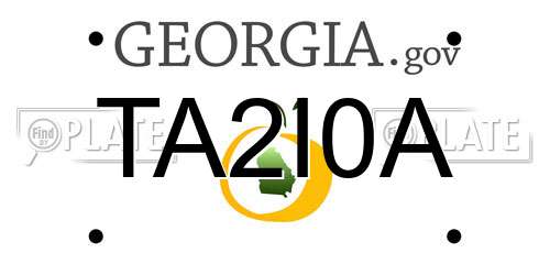 TA2I0A Georgia License Plate