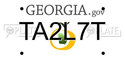 TA2L7T Georgia License Plate