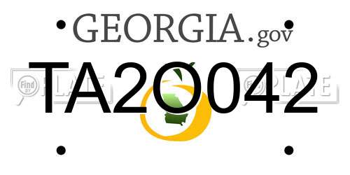 TA2O042 Georgia License Plate