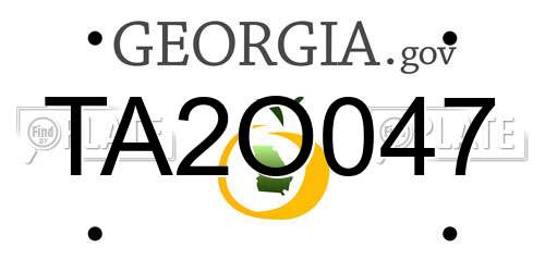 TA2O047 Georgia License Plate