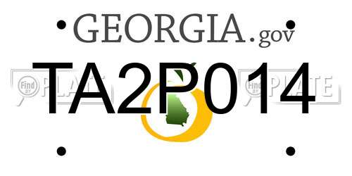TA2P014 Georgia License Plate