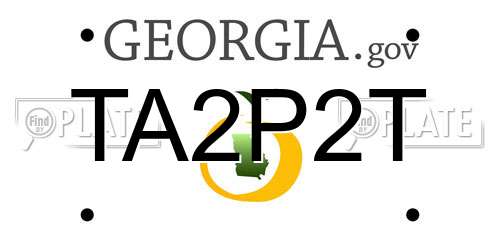 TA2P2T Georgia License Plate