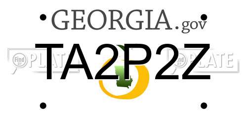 TA2P2Z Georgia License Plate