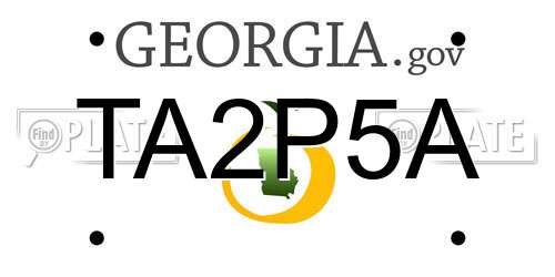 TA2P5A Georgia License Plate