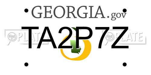 TA2P7Z Georgia License Plate