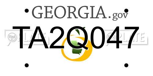 TA2Q047 Georgia License Plate