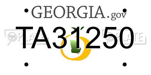 TA31250 Georgia License Plate