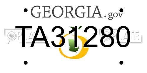 TA31280 Georgia License Plate