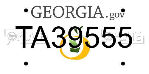 TA39555 Georgia License Plate