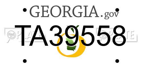 TA39558 Georgia License Plate