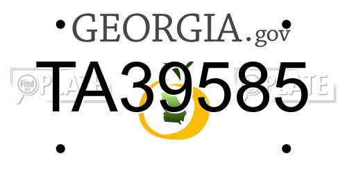 TA39585 Georgia License Plate