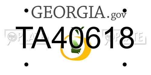 TA40618 Georgia License Plate