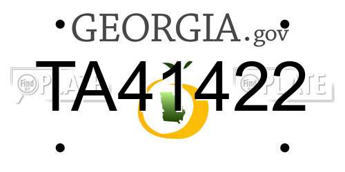 TA41422 Georgia License Plate