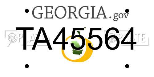 TA45564 Georgia License Plate