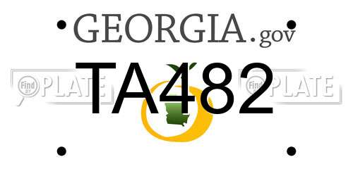 TA482 Georgia License Plate