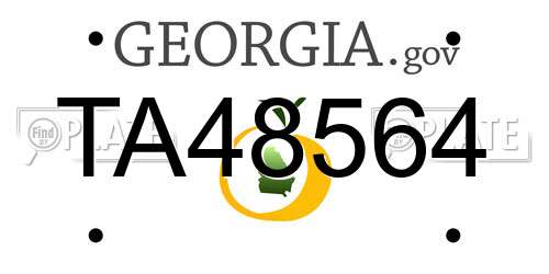 TA48564 Georgia License Plate