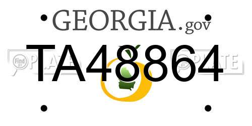 TA48864 Georgia License Plate