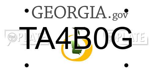 TA4B0G Georgia License Plate