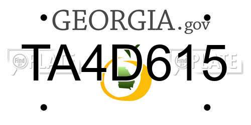TA4D615 Georgia License Plate