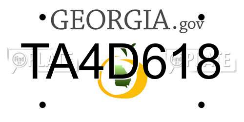 TA4D618 Georgia License Plate