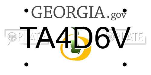 TA4D6V Georgia License Plate