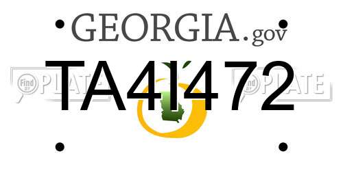 TA4I472 Georgia License Plate
