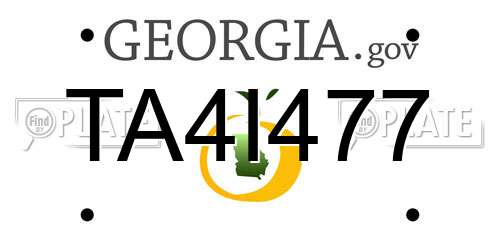 TA4I477 Georgia License Plate