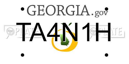 TA4N1H Georgia License Plate