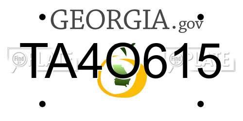 TA4O615 Georgia License Plate