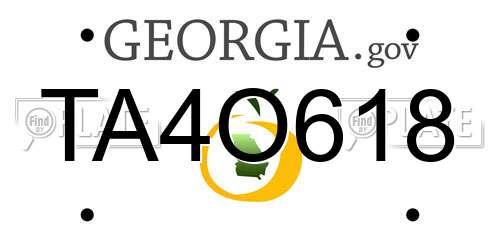 TA4O618 Georgia License Plate