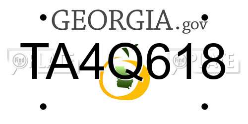 TA4Q618 Georgia License Plate