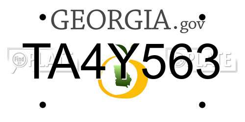 TA4Y563 Georgia License Plate
