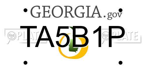 TA5B1P Georgia License Plate