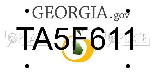 TA5F611 Georgia License Plate